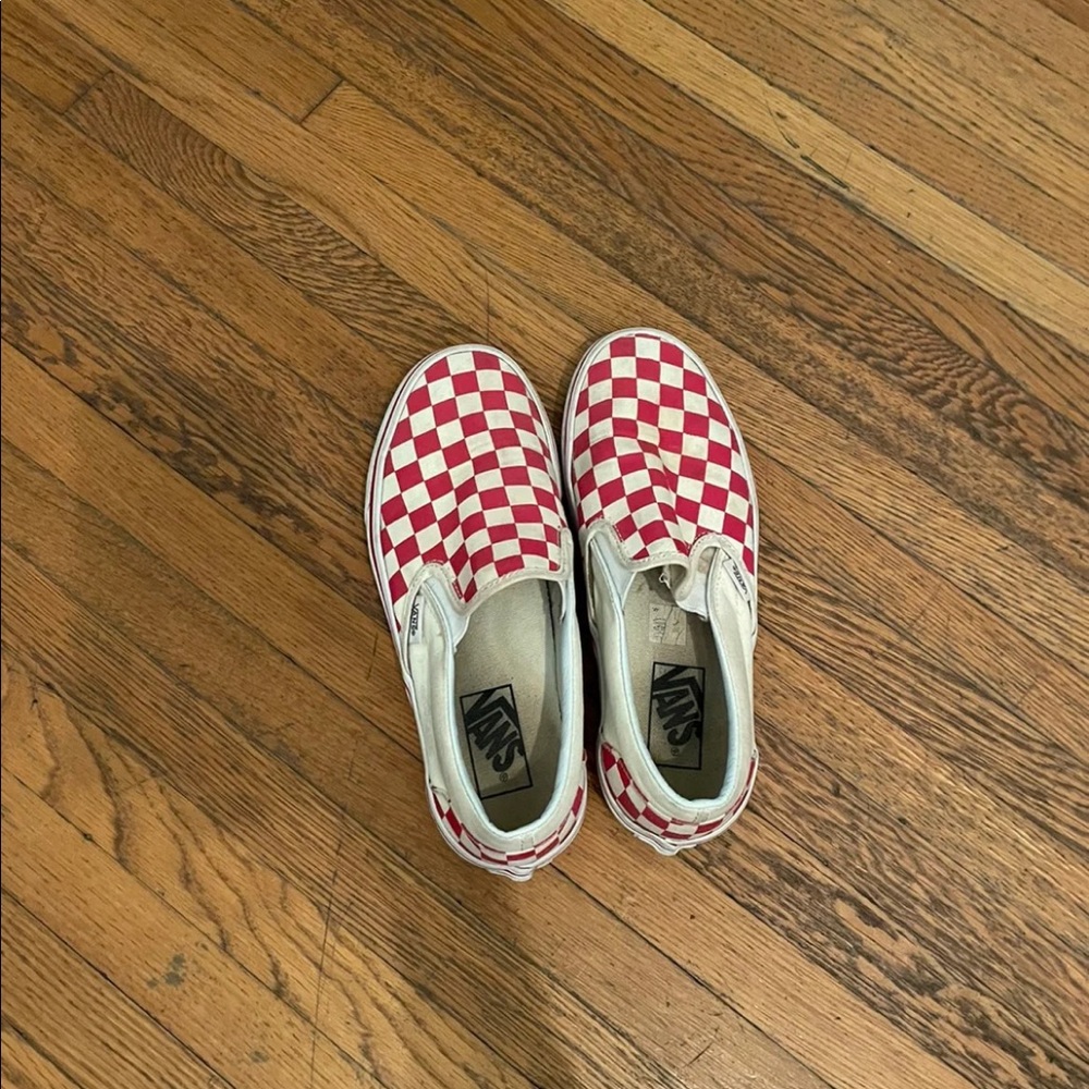 Red Checkerboard Vans - Picture 2 of 2